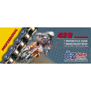 řetěz 428, ČZ (barva černá, 120 článků vč. rozpojovací spojky CLIP) SUZUKI RM 80 1982-1982