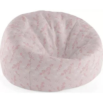 Sedací pytel Sablio Sedací vak Cocoon Růžové rostliny - 75 x 45 x 35 cm