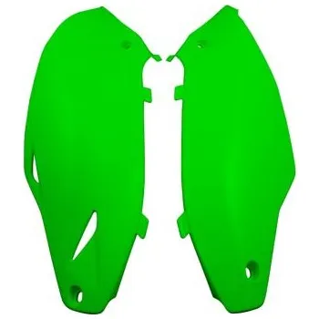 boční číslové tabulky Kawasaki, RTECH (neon zelené, pár) KAWASAKI KX 250 F 2013-2016