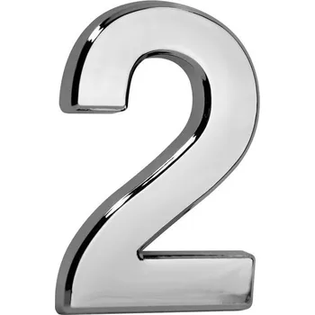 Domovní cedule STREND PRO Číslo MagicHome ´2´, domové, s lepiacou páskou, strieborné, 70x100 mm, ABS