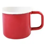 Olymp, Jihočeský plecháček, smaltovaný hrnek 8 cm, 0,4 l, červený s bílým lemem 219/32c