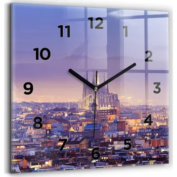 Hodiny Nástěnné hodiny Wallfluent, odstíny fialové, 30 cm