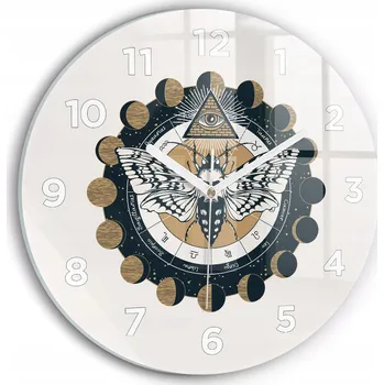 Hodiny Ozdobné nástěnné hodiny s krásnou grafikou Fáze měsíce a oko, kulatý, průměr 30 cm