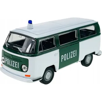 autíčko WELLY 1972 VW VOLKSWAGEN BUS TRANSPORTER T2 POLIZEI 1:34 NOVÝ KOVOVÝ MODEL