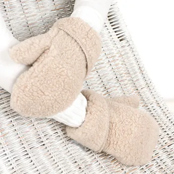 Rukavice BabičkaOvečková.cz Dětské palčáky (rukavice) z ovčí vlny merino béžová, Velikost M