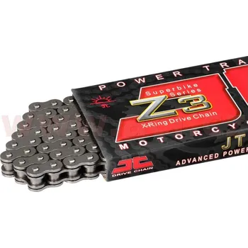 Řetězová sada pro motocykl řetěz 520Z3, JT CHAINS (x-kroužek, barva černá, 112 článků vč. nýtovací spojky) KAWASAKI ZX-6R 600 Ninja (2007>) 2007-2018