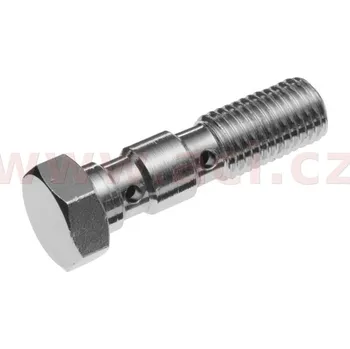 průtokový šroub dvojitý M10 x 1,25 mm (pochromovaná ocel) BANJO BOLT 10X1,25 DOUBLE HOLE