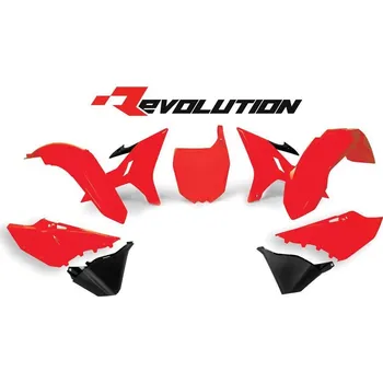 sada plastů Yamaha, RTECH (neon červená-černá, 6 dílů) R-KITYZ0-RD0-REV