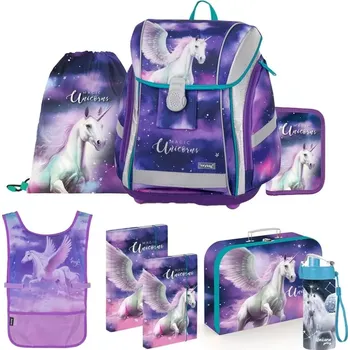 Školní batoh Školní set 8ks PREMIUM LIGHT Pegas stříbrný