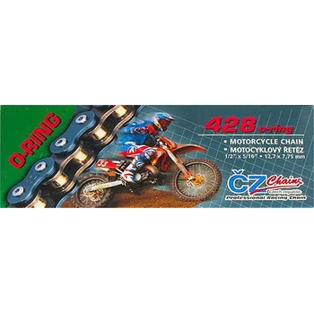 Řetězová sada pro motocykl řetěz 428OR, ČZ (barva černá, 60 článků vč. rozpojovací spojky CLIP) V026428OR1180400