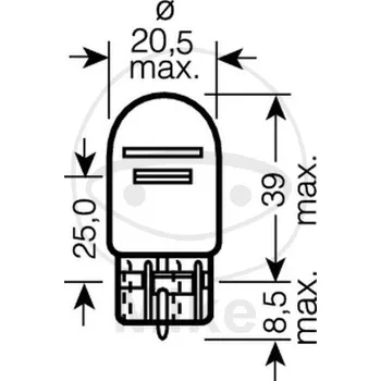Žárovka JMT W3X16Q 12V21/5W HONDA FES 250 Foresight 1998-2000