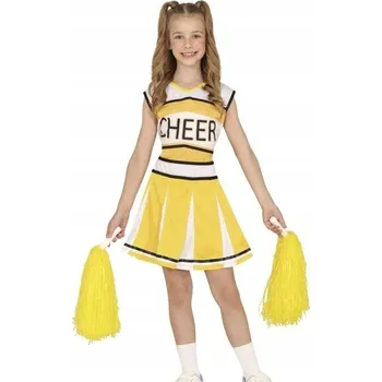 Karnevalový kostým KOSTÝM ŽLUTÝ CHEERLEADERKA TANEČNICE SPORTOVNÍ PŘEVLEK KARNEVAL 104