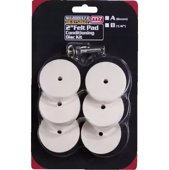 Brusný kotouč Sada plstěných kotoučů Mighty Seven M7 QB-9752K07A - 6ks kotoučů, připojovací stonek, pro brusku QP-113 a QP-123