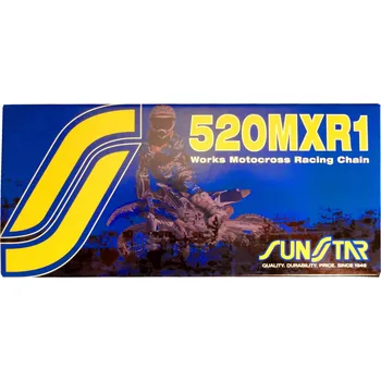 Řetězová sada pro motocykl řetěz 520MXR1, SUNSTAR (bezkroužek, barva zlatá, 108 článků) KTM EXE 125 Enduro 2000-2001