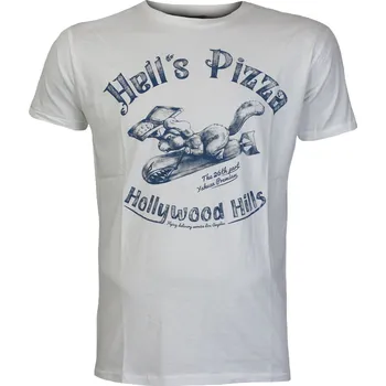 Pánské tričko Yakuza Premium Selection Tričko Yakuza Premium 3810 - bílé, Hells Pizza, Los Angeles Velikost: 5XL