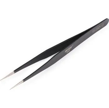 Kosmetická pinzeta Kovová pinzeta s tenkou špičkou rovná, zahnutá, 13,5 cm Varianta: 1 černá rovná, Balení: 1 ks