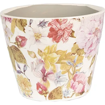 Květináč Clayre & Eef - Keramický květináč LOYAL PEONIES 6CE1562XS