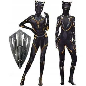 Karnevalový kostým KOSTÝM KOSTÝM PANTERA SUPERHRDINA COSPLAY ŠTÍT NA KARNEVAL PLES 122 128
