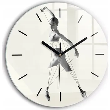 Hodiny Nástěnné hodiny Abstrakce žena tanečnice kulatý černé ručičky průměr 60 cm