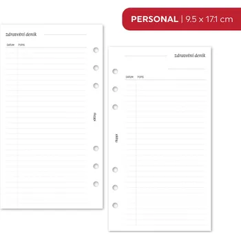 Náplň do diáře Fleppi Náplň do diáře - Zdravotní deník Vyberte velikost náplně: Personal