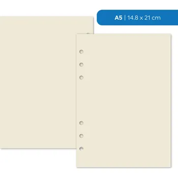 Náplň do diáře Fleppi Náplň do diáře - čisté listy Tomoe River | krémové Vyberte velikost náplně: A5 - 6 dírek