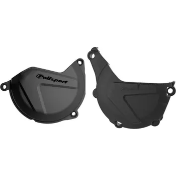 Sada krytu spojkového víka a krytu víka zapalování POLISPORT 90988 černá HUSQVARNA FE 501 2014-2016