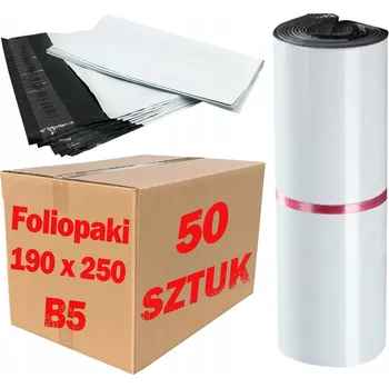 Obálka Plastové Obálky 190x250 mm fóliový sáček B5 pro balení bílý - 50 ks