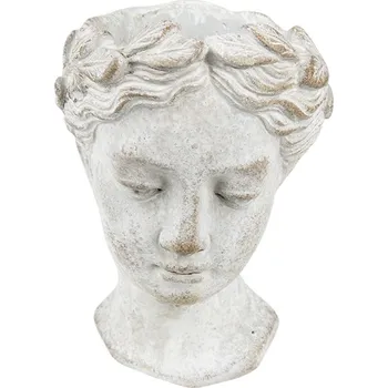 Květináč Clayre & Eef - Cementový nástěnný květináč HEAD 6TE0419