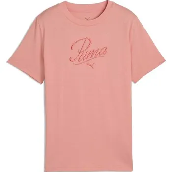 Dívčí tričko Dívčí triko Puma ESSENTIALS SCRIPT TEE G 164 Růžová, Oranžová