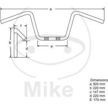 Řídítka JMT MCL136SC 25,4 mm / 1 " chrom MCL136SC
