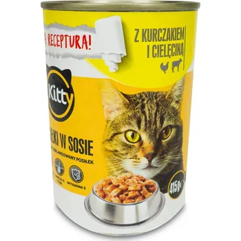 Krmivo pro kočku KRMIVO PRO KOČKY KOČKY KUŘECÍ A TELECÍ 415 g Kitty