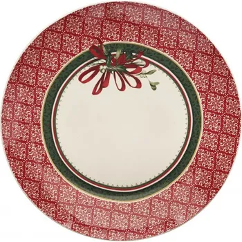 Talíř/tác na cukroví 30,5 cm CANTICO BRANDANI (barva - porcelán, bílá/červená/zelená)