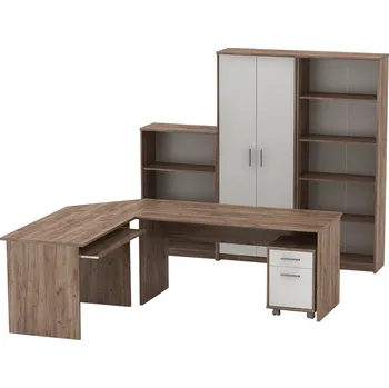 Kancelářská sestava Tempo Kondela Hansa 2 NEW (craft dunkel + bílá)