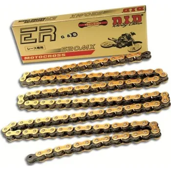 Řetězová sada pro motocykl Závodní řetěz D.I.D Chain 520MX 120 L Zlatá/Černá KTM EXC-F 250 2002-2023
