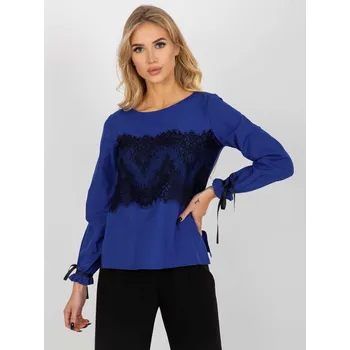 Dámská košile Dámská halenka LK-BZ-506877.15x Královská modř s černou - FPrice královská modř XL-42