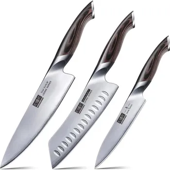 Kuchyňský nůž Sada 3 nožů Nerez ocel/ dřevo pakkawood Hoshanho