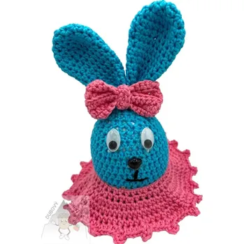 Velikonoční dekorace Dubový skřítek Háčkovaná slečna Zajíčková modrá