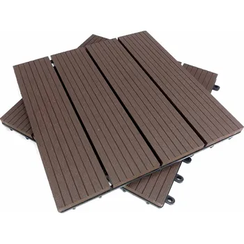 WPC Dřevoplastové terasové dlaždice 30 x 30 cm (4 lamely) Mocha