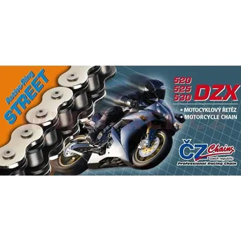 Řetězová sada pro motocykl řetěz 525DZX, ČZ - ČR (barva černá, 108 článků vč. nýtovací spojky RIVET) HYOSUNG GT 650 Fi Naked 2008-2010