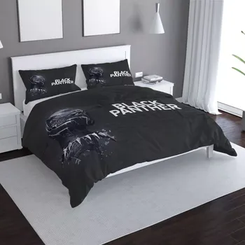 Povlečení Saténové povlečení BLACK PANTHER z profilu Černý - Sablio - 140x200 / 90x70