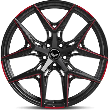 Alu kolo Barracuda RAZZER RED Puresports černá matná s frézováním 9,5×22" 5×112 ET 27