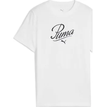 Dívčí oblečení Dívčí triko Puma ESSENTIALS SCRIPT TEE G 152 Bílá, Černá