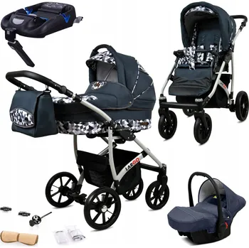 Kočárek Dětský kočárek 4v1 BabyLux Largo: sportovní kočárek, hluboká korba, autosedačka, základna ISOFIX