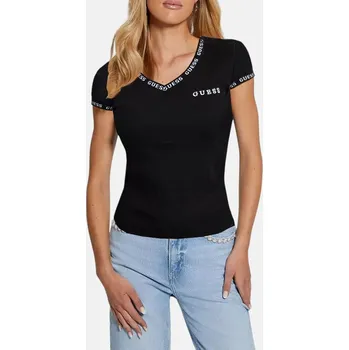 Dámské černé triko Guess - Velikost M, Barva Černá 56182 R4GP32