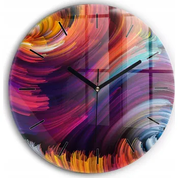 Hodiny Čtvercové Skleněné Nástěnné Hodiny do Kanceláře s Abstraktním Vzorem výprodej fi30 cm