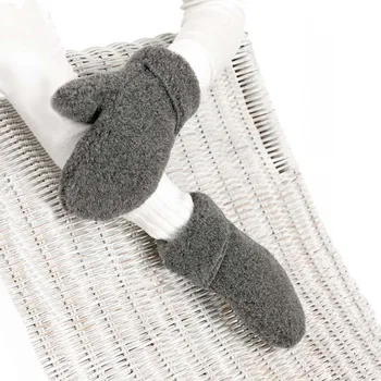 Rukavice BabičkaOvečková.cz Rukavice palčáky z ovčí vlny merino tmavě šedá, Velikost S