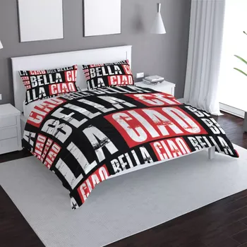 Povlečení Saténové povlečení La Casa de Papel Professor or Bella Ciao motiv 2 - Sablio - 140x220 / 90x70