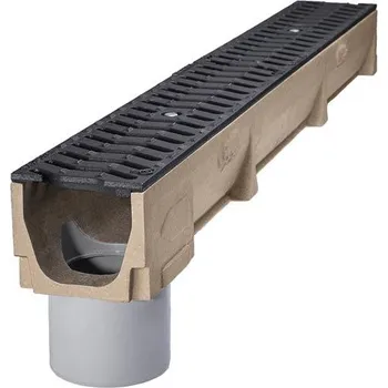 Odvodňovací žlab Odvodňovací žlab Self 100, H 100, 1 m, B125, litinový rošt, svislý odtok d 110 mm, Stora-Drain SE10101367P