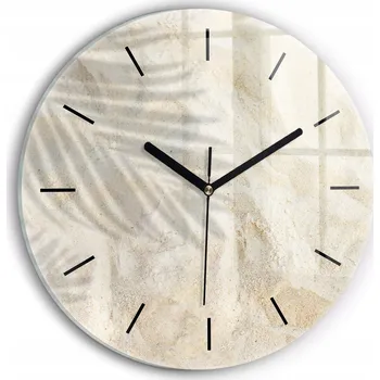 Hodiny Foto Skleněné Hodiny Nástěnné Do Moderních Interiérů Stín palmy písek fi30 cm