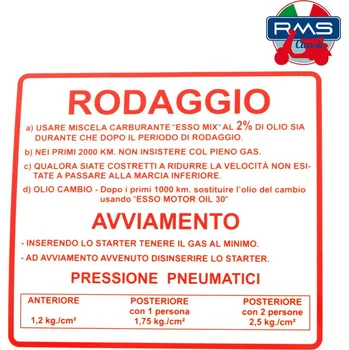 Štítek RMS 142721040 červená "Rodaggio" 142721040